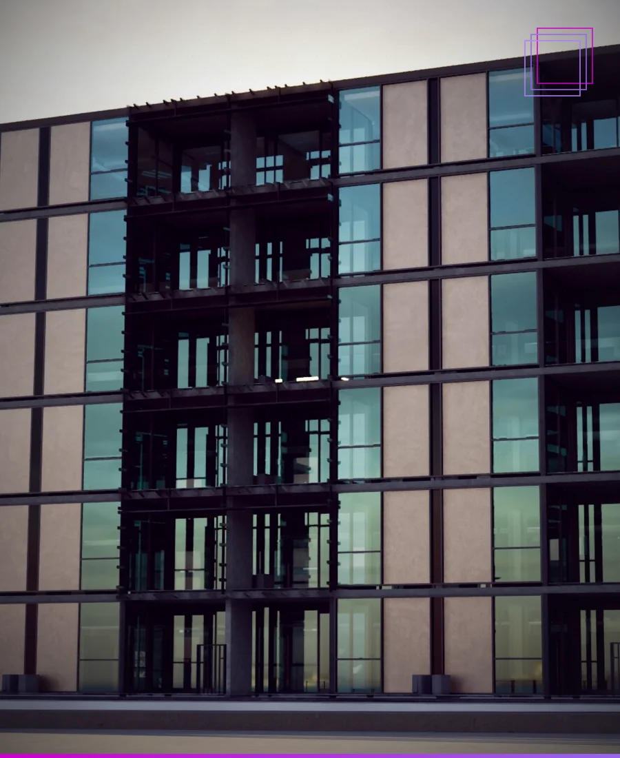 Commercial LGS facade elevation